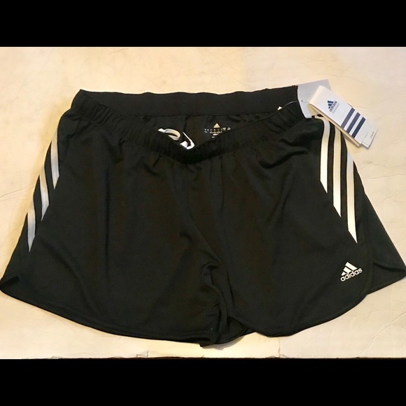 adidas 3 stripe knit shorts
